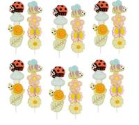 Little Forest Friends Mallow Pops 50g - With 4 Happy Insects and Flowers (12 x Lollipops (Half Box))
