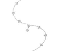 Little Forest Moissanite Bracelet 925 Sterling Silver Adjustable Bracelets D-E Artificial Diamond Bracelet with 18K White Gold Plated Jewelry Gift for Women, 0.35IN, Sterling Silver, Moissanite