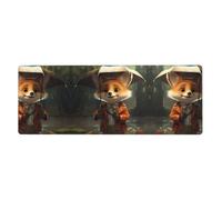 Little Fox Holding an Umbrella Printing Extra Large Mouse Pad 12x31.5in for Office, Gaming, and Learning - Durable, Comfortable, and Environmentally Friendly