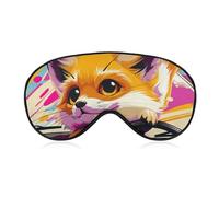 Little Fox in The Car Sleep Mask for Women Men, Breathable Soft Sleeping Mask Adjustable Eye Cover Light Blocking Eye Masks for Travel, Home, Office, Nap, Flights
