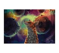 Little Fox in Universe Placemats, Heat Resistant Table Mats Set of 4, Washable Non-Slip Stain Resistant Outdoor Place Mats for Table Kitchen Dining, Easy to Clean