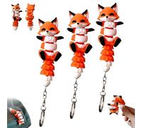 Little Fox Magnetic Handheld Companion,3D Printed Fox Fidget Keychain Toy for Relief Stress and Anxiety Relief,Funny Desk Decoration or Travel Use,Healing Gifts for Fox Lovers(3pcs)