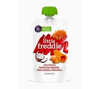 Little Freddie Organic Baby Food Stage 1 Butternut Squash Red Lentil and Coconut, 6x120g Pouches - from 6 Months, 720 gram