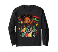 Little Free Juneteenth Black Girl Flag Long Sleeve T-Shirt