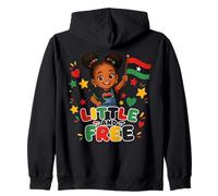 Little Free Juneteenth Black Girl Flag Zip Hoodie