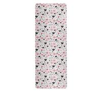 Little Fresh Lovely Hearts Valentine's yoga mat thin for home printed, non slip, nonslip yoga towel with carrying bag tapete para ejercicio 71x26 inches