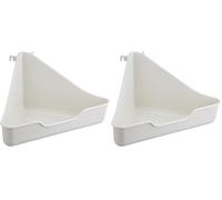Little Friends Corner Litter Tray for Small Animals, Creamy White (Pack of 2)