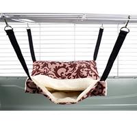 Fluffy Lined With Pouch Hammock for Ferret Chinchilla Rat Bed Toy House Damask