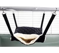 Little Friends Fluffy Lined Hammock with Pouch, Quilted Black, Small