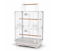 Little Friends Bird Cage 66x35x90cm White Budgie Cockatiel Perches