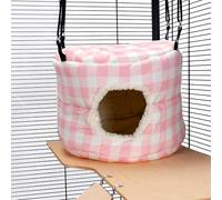 Little Friends HUGE Rodent-Hive Hammock Toy for Rats, Ferrets, Chinchillas - Soft Hanging Cave Bed - 30 x 30 x 25 cm - Pink Gingham