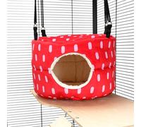 Little Friends HUGE Rodent-Hive Hammock Toy for Rats, Ferrets, Chinchillas - Soft Hanging Cave Bed - 30 x 30 x 25 cm - Red Dots