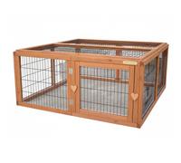 Outdoor Rabbit Play Pen | Guinea Pig Exercise Enclosure | Wooden Small Animal Run and Playpen | 104 x 109 x 48 cm