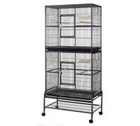 Little Friends Metal Rockford Double Rat Ferret Chinchilla Cage, Grey