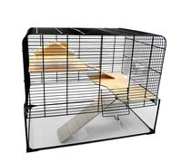 Little Friends Savoy Gerbilarium Cage with Accessories - 2-Tier Glass Tank Gerbil Habitat with Wire Top - Ideal for Gerbils, Mice & Hamsters - 58.5 x 38 x 47.5 cm