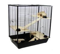 Little Friends The Plaza Tall Rat And Hamster Cage With Three Floors - Black