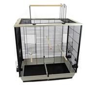 Little Friends The Waldorf Bird Cage With Opening Top And Perches - Grey