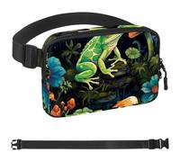 Little Frog by the Pond at Night-1629 Unisex Style Fanny Pack: Fashion Waist Packs, Crossbody Bags Sport Slim Fashionable for Jogging Hiking Hiker Woman Man, Multicolor, 1.5x9.0x5.9in/4x23x15cm