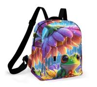 Little Frog on The Flower Mini Backpack for Women Waterproof Backpack | Durable & Lightweight, Casual Daypack with Multi Pocket, Cute Small Backpack Purse for Travel, Work, Hiking, Great Gift