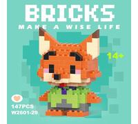 Little 'Fun & Cool' Fox - 147pc Set - Fun Toy Character Model Building Kit - 147 Interlocking Bricks