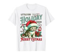 Little Fur Merry Catmas Ugly Christmas Cat Lover Xmas T-Shirt