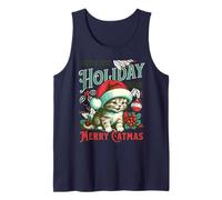 Little Fur Merry Catmas Ugly Christmas Cat Lover Xmas Tank Top