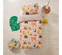 Endangered Kids Safari Animal Duvet Cover Set Furn Pink Toddler
