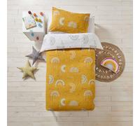 little furn. Rainbow Double Mustard Kids Duvet Cover Set - Yellow - Wilko