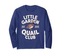 Little Garden Quail Club Vintage Style Bird Watching Graphic Long Sleeve T-Shirt