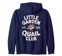 Little Garden Quail Club Vintage Style Bird Watching Graphic Zip Hoodie