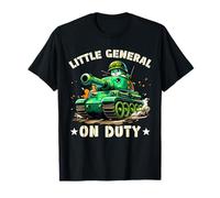 Little General on Duty - Boys Army Tank military Adventure T-Shirt