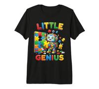 Little Genius Robot Puzzle Builder Kids Design Premium T-Shirt