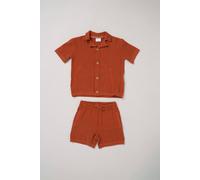 Little Gent Boy's True Knit Resort Shirt & Shorts in Burnt Orange | Size: 9-12 m Little Gent Burnt Orange 9-12 m