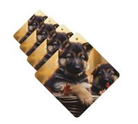 Little german shepherd dog Car Air Fresheners Cards Set of 4 Pieces Personalized Car Fresheners Gifts for Men Women Auto Aromatherapy Tablets Hanging Scented Cards for Wardrobe Bathroom