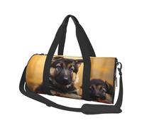 Little german shepherd dog Duffle Bag for Women Men Personal Item Travel Bag Canvas Weekender Overnight Bag Lightweight Sports Tote Gym Bag Carry On Luggage Bag, Black, One Size