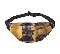 Little german shepherd dog Fanny Pack for Men Women Belt Bag Fashion Waist Bag Everywhere Crossbody Bag Wallet Hip Bum Bag with Adjustable Strap Waterproof Chest Bag for Travel Hiking Sports, Black,