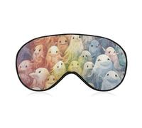 Little Ghost Rainbow Sleep Mask for Women Men, Breathable Soft Sleeping Mask Adjustable Eye Cover Light Blocking Eye Masks for Travel, Home, Office, Nap, Flights