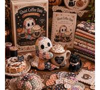 Little Ghost’s Cozy Halloween DIY Patchwork Kit, 2026 New Cute Ghost Plush Sewing Craft Kit with Pre-Cut Fabrice,Stuffing & Accessories, Handmade Halloween Decor Project for Beginners，B