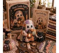 Little Ghost’s Cozy Halloween DIY Patchwork Kit, 2026 New Cute Ghost Plush Sewing Craft Kit with Pre-Cut Fabrice,Stuffing & Accessories, Handmade Halloween Decor Project for Beginners，G