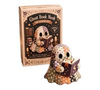 Little Ghost’s Cozy Halloween DIY Patchwork Kit, Cute Ghost Plush Sewing Craft Kit with Pre-Cut Cotton Fabrics,Patterns & Accessories, Handmade Halloween Decor Project for Beginners (#B)