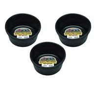 LITTLE GIANT 3 Pack of Corded Rubber Feed Pans, 2 Quart Capacity Each, for Dogs, Rabbits and Small Livestock