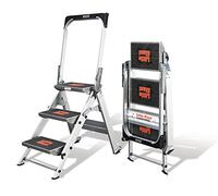 Little Giant 3 Tread Safety Step Ladder | Folding Step Stools | with Tool Tray Fitted into Handrail