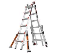 Little Giant Ladders 6 Rung Conquest All-Terrain PRO Multi-purpose Ladders, Side Mounted Stabiliser Bars, Heavy-wall Military Grade Construction, EN131