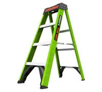 Little Giant A-FORCE Fiberglass Step Ladder - 150kg Load, Comfort Treads, Tool-Ready Top Cap, EN131 Professional (4 Tread)