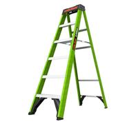 Little Giant A-FORCE Fiberglass Step Ladder - 150kg Load, Comfort Treads, Tool-Ready Top Cap, EN131 Professional (6 Tread)