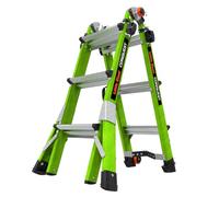 Little Giant Conquest 2.0, Model 13 - Fiberglass Multi-Position Ladder, Type IAA 375 l Extension, Stepladder & Staircase Use - V-Bar, Rapid Lock, Tip & Glide Wheels, Hi-Viz Rails