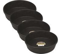 Little Giant DuraFlex 3 gal Feeder Pan for Livestock - Durable Stock Tank Style Water Trough - Outdoor Water Tub for Horse Trough or Pond Tub - Small Fish Pond Feed Bucket - Pack of 4
