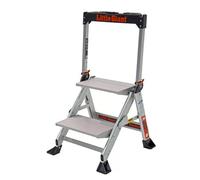 Little Giant Jumbo Step 2 Tread Ladder - Lightweight Folding Step Ladder With Wide 21.5Cm Treads, Tool Tray Handrail & 150Kg Load