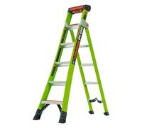 Little Giant King Kombo 6 Tread Industrial Step Ladder - 3-In-1 Extension, Leaning & Stepladder, Hi-Viz Fibreglass, 150Kg Max Load