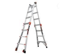 Little Giant Ladder Systems, Speed with Wheels, M17, 17 ft, Multi-Position Ladder, Ratchet™ Leg Levelers, Aluminum, Type 1A, 300 lb Weight Rating, (15417-801)